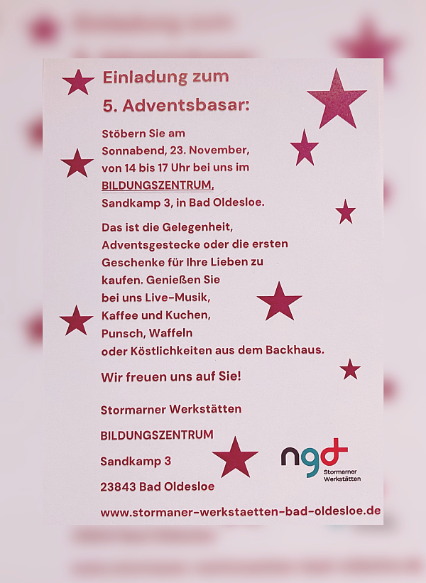 Einladung zum Adventsbasar 